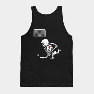 hockey skeleton halloween Tank Top